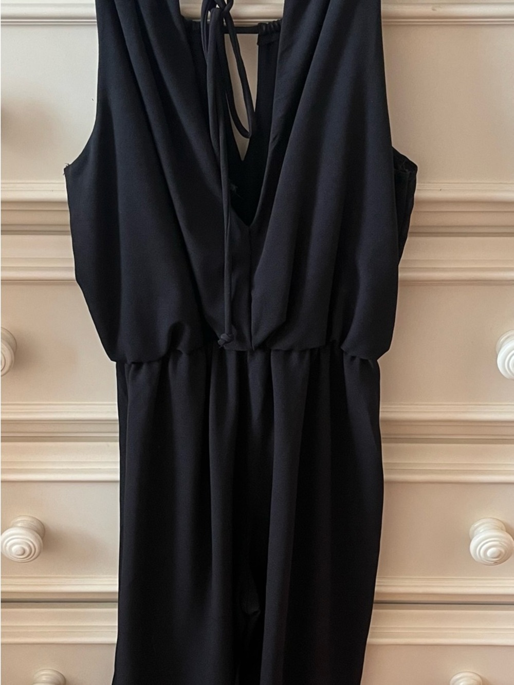 City Triangles Black Sleeveless V-Neck Jumpsuit with Tie